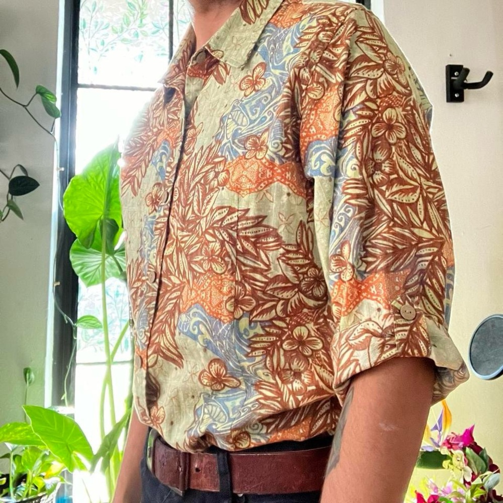 Woolrich Tropical Floral Shirt - Orange, Blue, Green